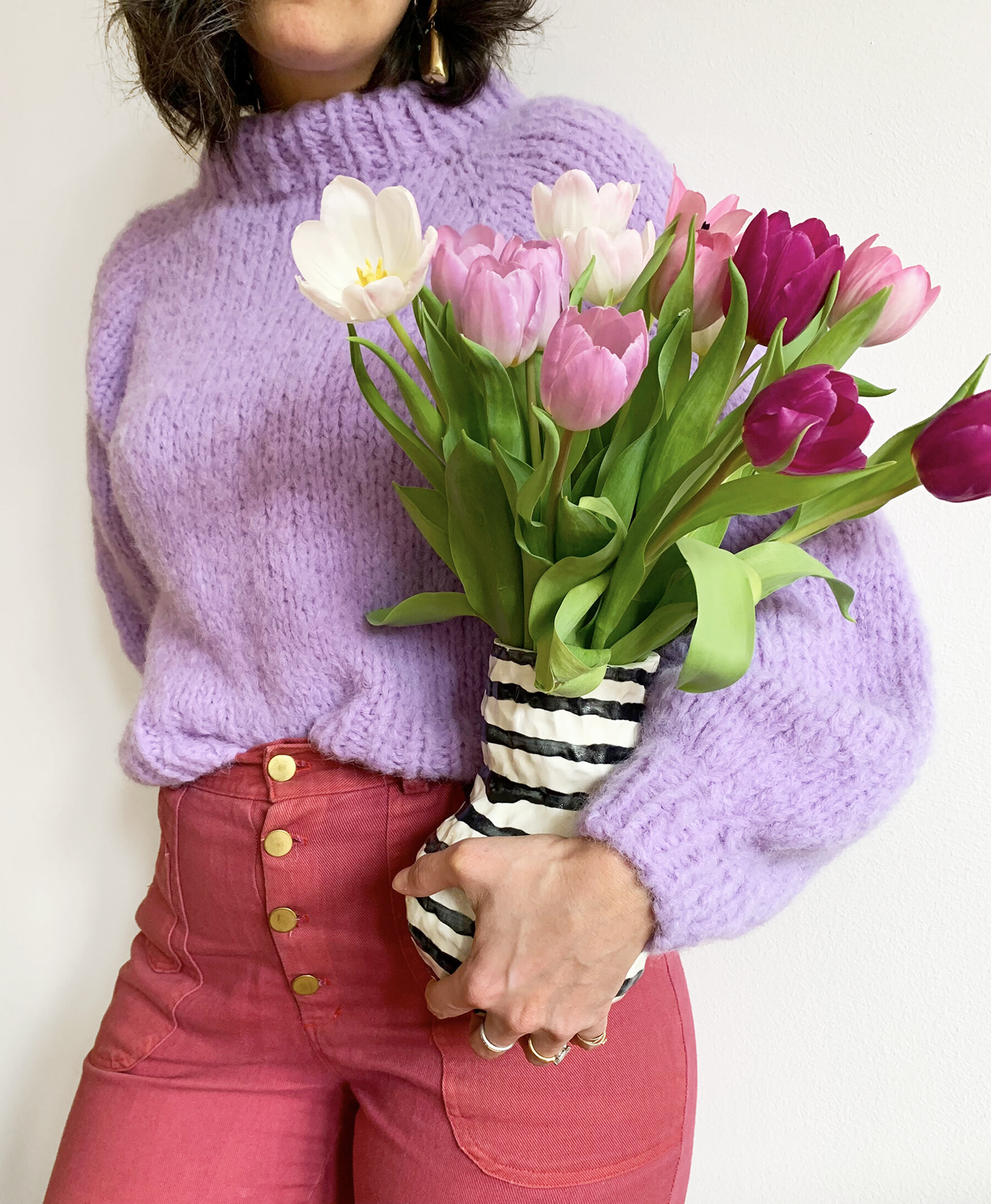 MY SECOND REAL SWEATER - A Purple Puff for Spring in Scotland